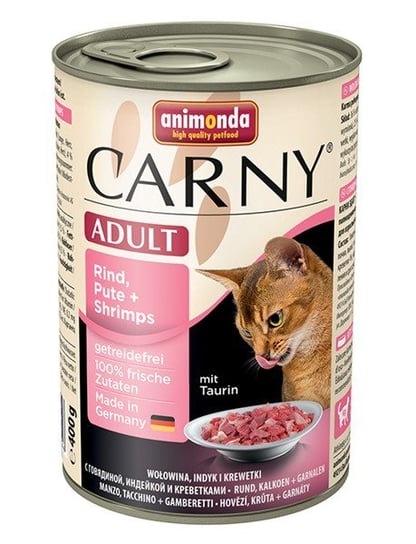 Karma mokra dla kota Animonda Carny Adult, Wołowina z indykiem i krewetkami, 400 g Animonda