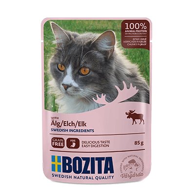 Karma mokra dla kota Bozita, kawałki w galaretce z łosiem, 85 g Bozita
