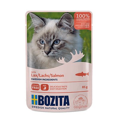 Karma mokra dla kota Bozita, kawałki w galaretce z łososiem, 85 g Bozita