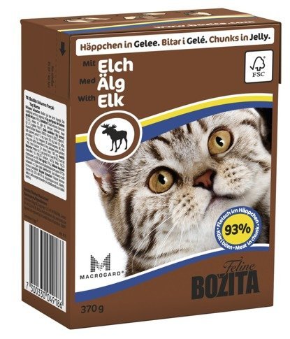 Karma mokra dla kota Bozita, kawałki w galaretce z mięsem z łosia, 370 g Bozita