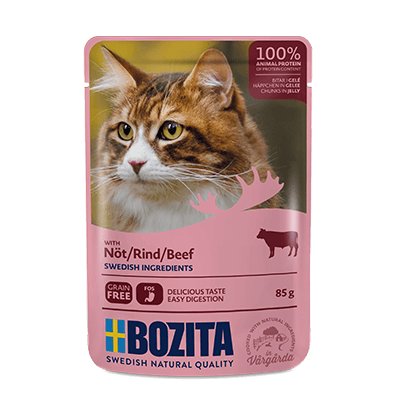Karma mokra dla kota Bozita, kawałki w galaretce z wołowiną, 85 g Bozita