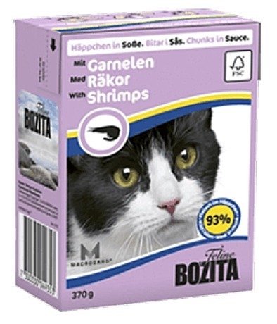 Karma mokra dla kota Bozita, kawałki w sosie z krewetkami, 370 g Bozita