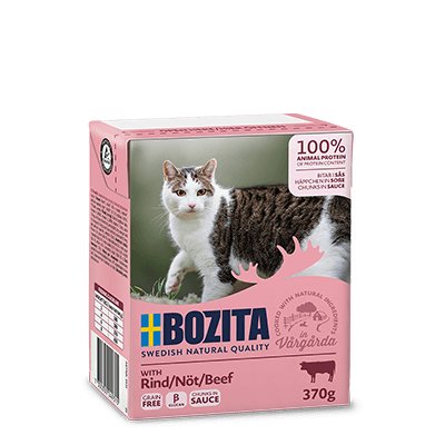 Karma mokra dla kota Bozita, kawałki w sosie z wołowiną, 370 g Bozita