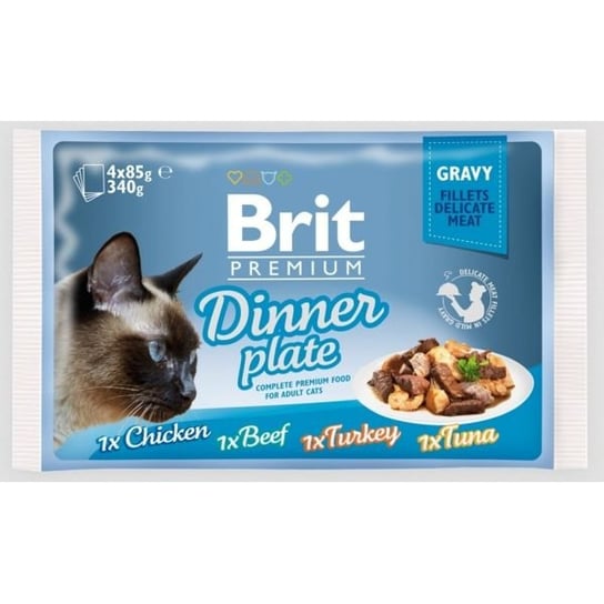 Karma mokra dla kota BRIT Cat Pouch Gravy Fillets Dinner Plate, 340 g Brit