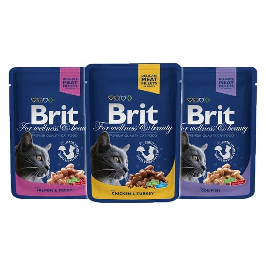 Karma mokra dla kota BRIT Premium Cat, mix smaków, 36x100 g Brit