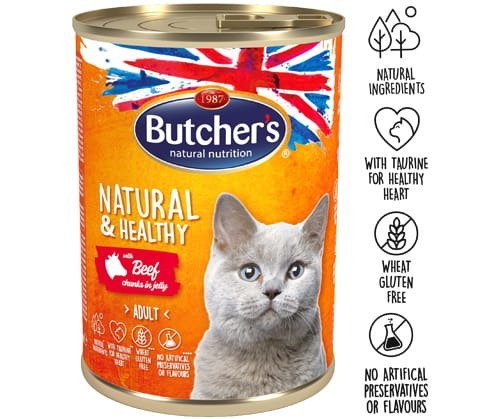 Karma mokra dla kota BUTCHER’S Natural&Healthy Cat, wołowina, 400 g Butcher's