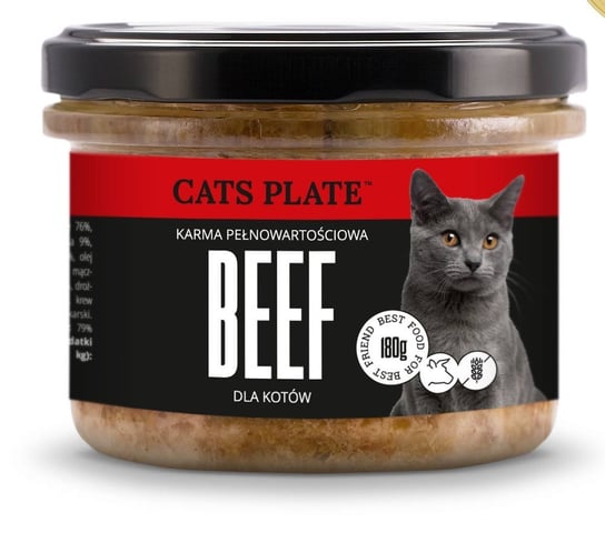 Karma mokra dla kota CATS PLANE Beef, 180 g Cats Plate