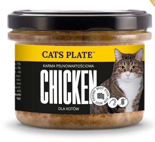 Karma mokra dla kota CATS PLANE Chicken, 180 g Cats Plate