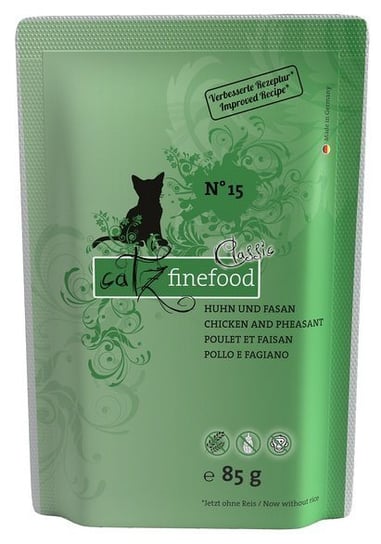 Karma mokra dla kota CATZ FINEFOOD N.15, kurczak i bażant, 85 g Catz Finefood