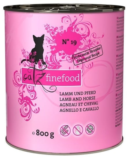 Karma mokra dla kota CATZ FINEFOOD N.19, jagnięcina i konina, 800 g Catz Finefood