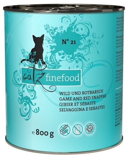 Karma mokra dla kota CATZ FINEFOOD N.21, dziczyzna i karmazyn, 800 g Catz Finefood
