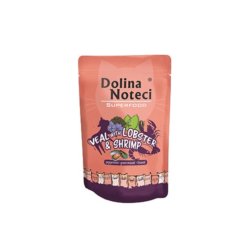 Karma mokra dla kota DOLINA NOTECI Superfood, cielęcina z homarem i krewetkami, 85 g Dolina Noteci