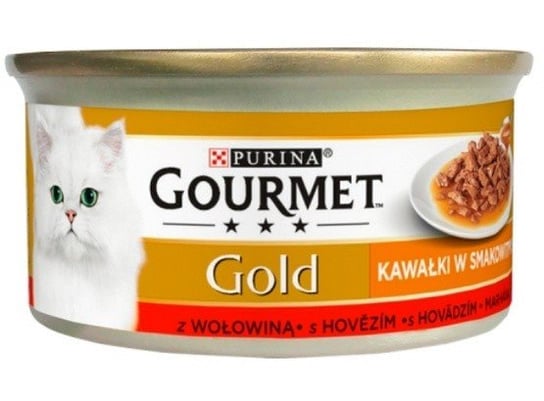Karma mokra dla kota GOURMET Gold Sauce Delight, wołowina, 85 g GOURMET