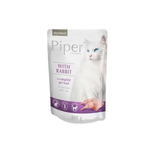 Karma mokra dla kota po sterylizacji PIPER, królik, 100 g Piper