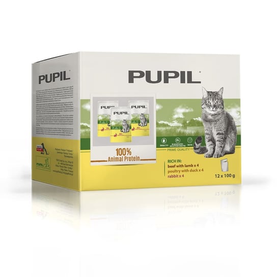 Karma mokra dla kota PUPIL Prime Quality kartonik saszetki 12x100 g MIX PUPIL Foods