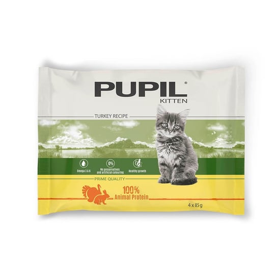 Karma Mokra Dla Kota Pupil Prime Quality Kitten Bogata W Indyka Z Królikiem 4 X 85 G PUPIL Foods