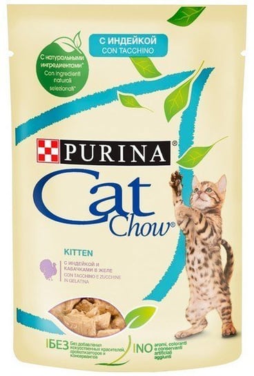 Karma mokra dla kota PURINA Cat Chow Kitten, indyk i cukinia, 85 g Purina Cat Chow