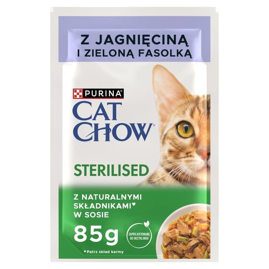 Karma mokra dla kota PURINA CAT CHOW Sterilised, jagnięcina i zielona fasolka w sosie, 85 g Purina Cat Chow