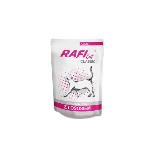 Karma mokra dla kota RAFI Kot Classic, kawałki w sosie z łososiem, 85 g Rafi