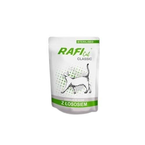 Karma mokra dla kota RAFI Kot Classic Sterilised, kawałki w sosie z łososiem, 85 g Rafi