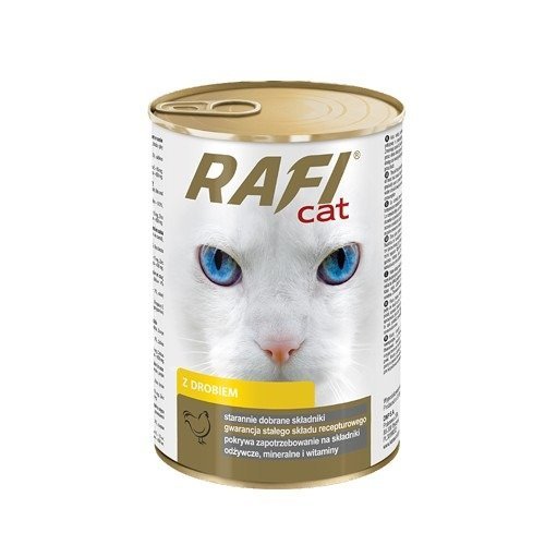 Karma mokra dla kota Rafi Kot, kawałki z drobiem w sosie, 415 g Rafi