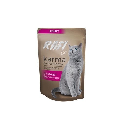 Karma mokra dla kota Rafi Kot, pasztet z indykiem bez zbóż, 100 g Rafi