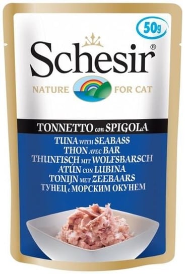Karma mokra dla kota SCHESIR, tuńczyk z okoniem morskim, 50 g SCHESIR