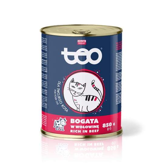 Karma mokra dla kota TEO bogata w wołowinę 850 g PUPIL Foods