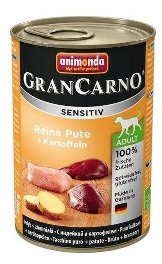 Karma mokra dla psa ANIMONDA GranCarno Sensitiv, indyk z ziemniakami, 400 g Animonda