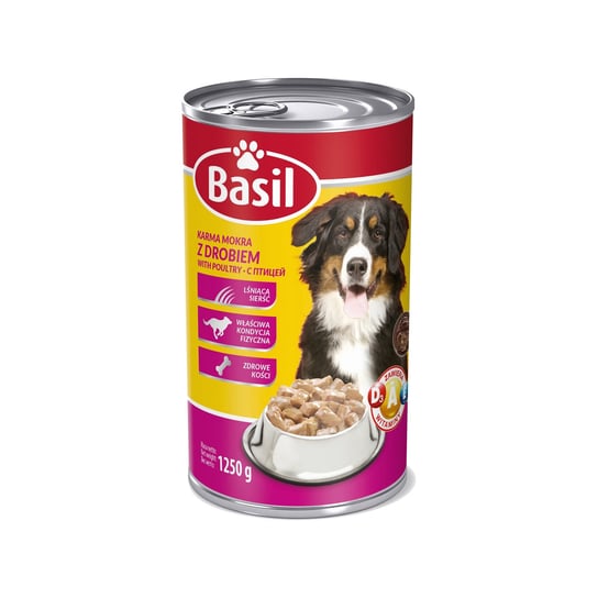 Karma mokra dla psa BASIL z drobiem puszka 1250 g Basil
