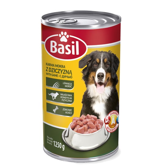 Karma mokra dla psa BASIL z dziczyzną puszka 1250 g Basil