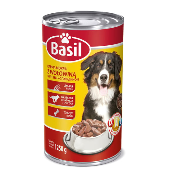 Karma mokra dla psa BASIL z wołowiną puszka 1250 g Basil
