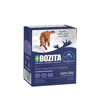 Karma mokra dla psa BOZITA, kawałki w galaretce z indykiem, 370 g Bozita