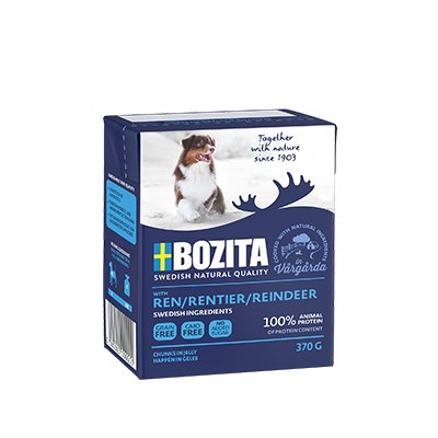 Karma mokra dla psa BOZITA, kawałki w galaretce z reniferem, 370 g Bozita
