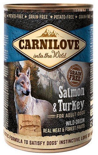 Karma mokra dla psa CARNOLOVE Dog Wild Meat Salmon & Turkey Adult, łosoś i indyk, 400 g Carnilove