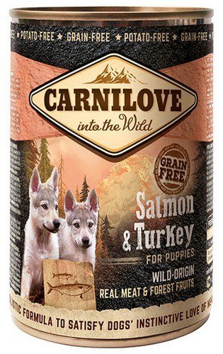 Karma mokra dla psa CARNOLOVE Dog Wild Meat Salmon & Turkey Puppy, łosoś i indyk, 400 g Carnilove