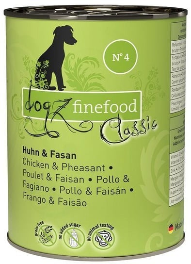 Karma mokra dla psa DOGZ FINEFOOD N.04, kurczak i bażant, 400 g Dogz Finefood
