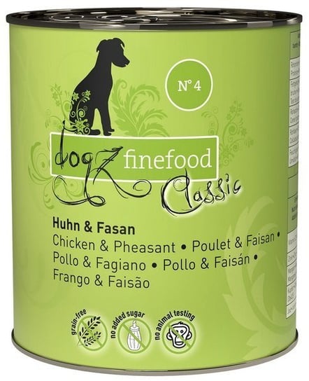 Karma mokra dla psa DOGZ FINEFOOD N.04, kurczak i bażant, 800 g Dogz Finefood