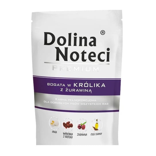 Karma mokra dla psa DOLINA NOTECI Premium, bogata w królika z żurawiną, 150 g Dolina Noteci