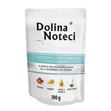 Karma mokra dla psa DOLINA NOTECI Premium, cielęcina, pomidory i makaron, 100 g Dolina Noteci