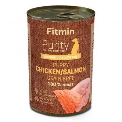 Karma mokra dla psa FITMIN Dog Purity tin Puppy Salmon with Chicken, łosoś z kurczakiem, 400 g FITMIN