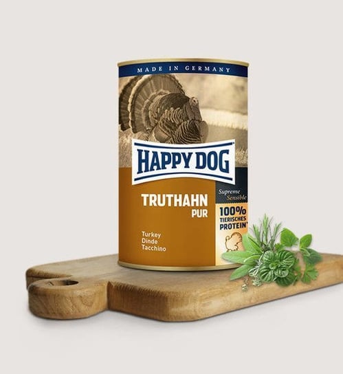 Karma mokra dla psa HAPPY DOG Pur Truthahn, 200 g HAPPY DOG