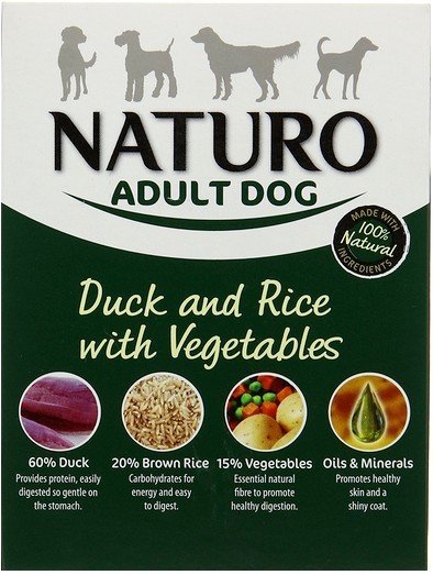Karma mokra dla psa NATURO Adult, kaczka z ryżem i warzywami, 400 g Naturo