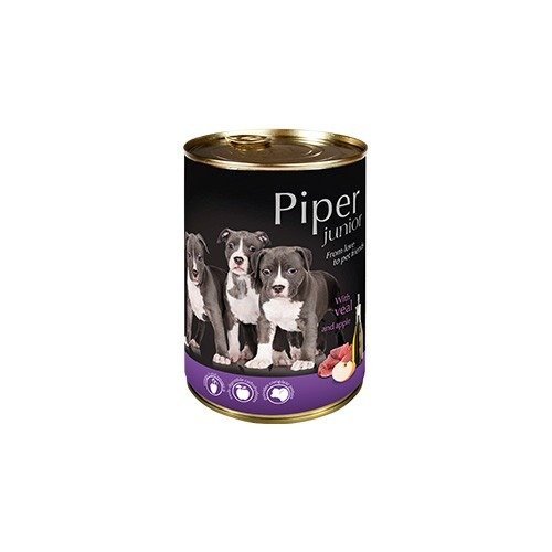 Karma mokra dla psa PIPER Junior, z cielęciną i jabłkiem, 400 g Piper