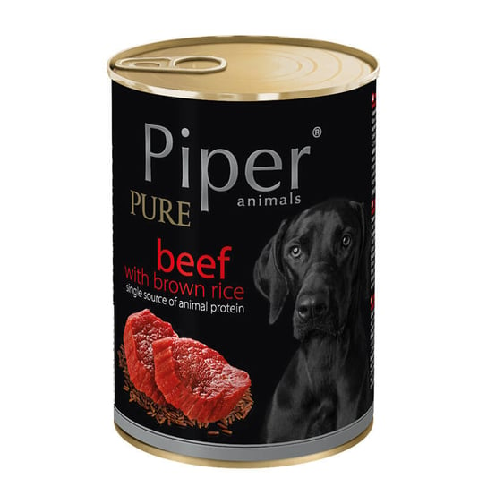 Karma mokra dla psa PIPER Pure Monobiałkowa wołowina z ryżem 400 g Piper