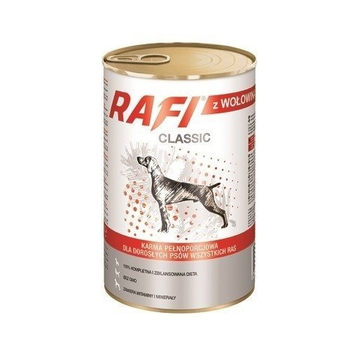 Karma mokra dla psa RAFI Classic, z wołowiną, 1240 g Rafi