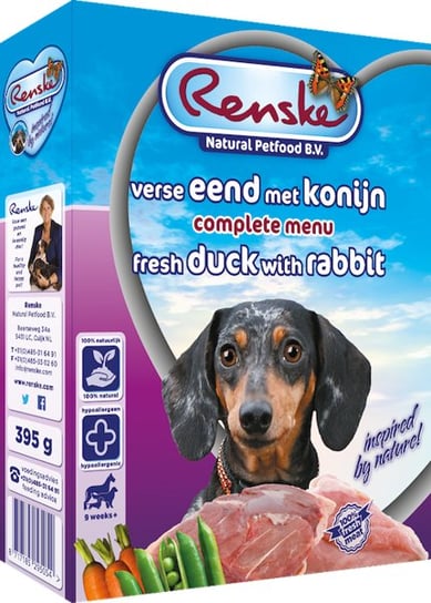 Karma mokra dla psa RENSKE Gluten Free Fresh, Duck & Rabbit, 395 g Renske