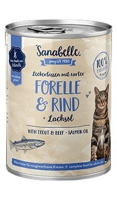 Karma mokra dla psa SANABELLE, pstrąg, wołowina i olej z łososia, 400 g Sanabelle