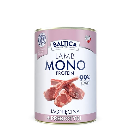 Karma mokra Mono jagnięcina z prebiotykami Baltica 400g Baltica