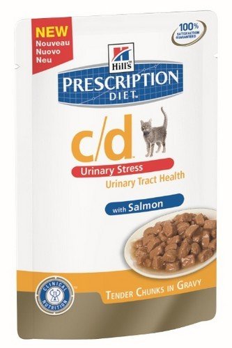Karma sucha dla kota HILL'S PRESCRIPTION DIET c/d Feline Urinary Stress, łosoś, 85 g Hill's Prescription Diet